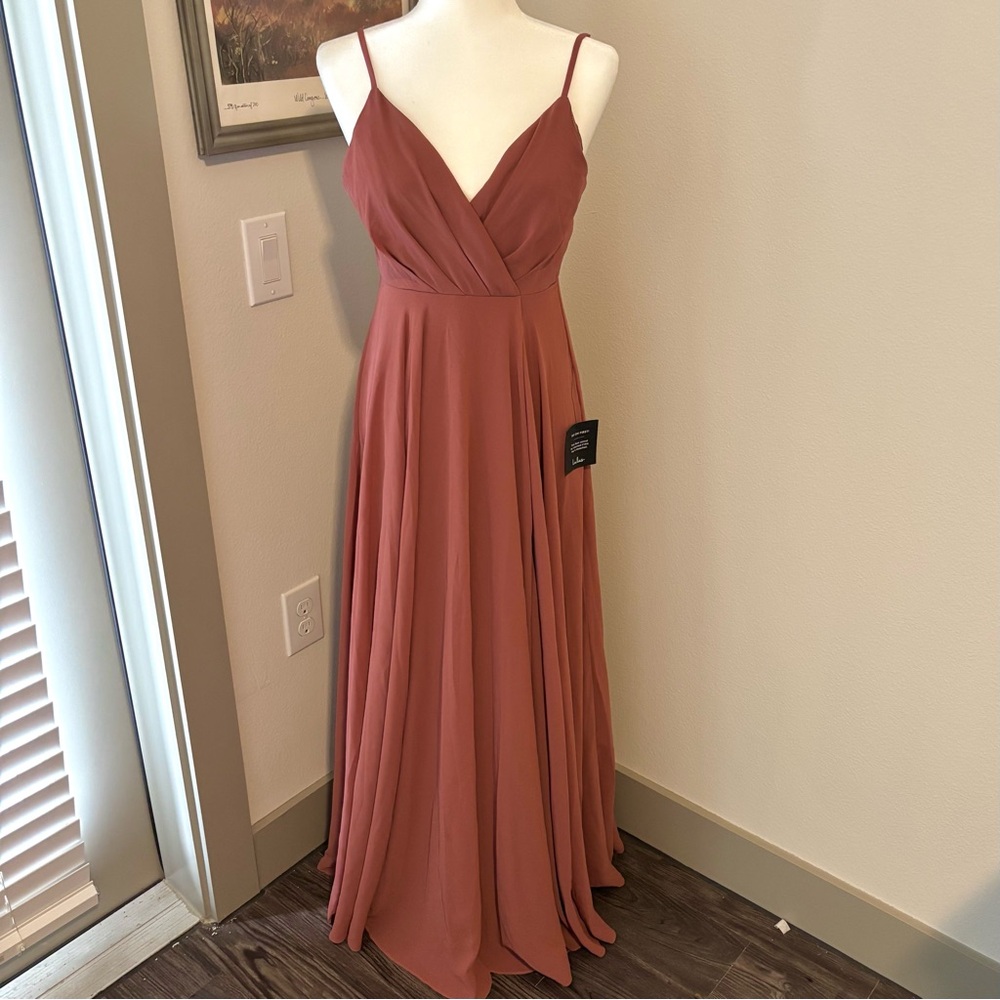 Lulus All About Love Rusty Rose Maxi Dress NWT XS Bridesmaid Formal